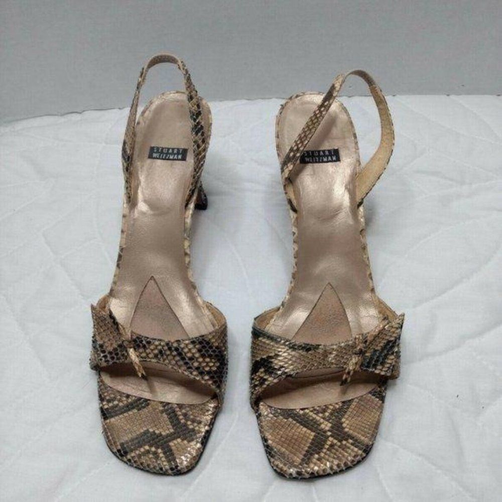 Stuart Weitzman Snake Skin Python Sandals Size 9.… - image 3